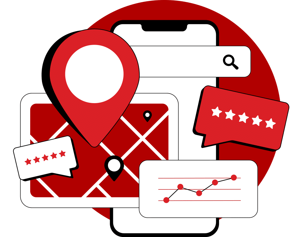 technical seo strategies that build authority vector art of local seo concept