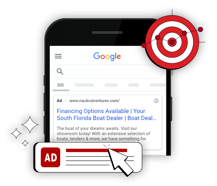 hero overlay ppc example ppc ad with target symbol